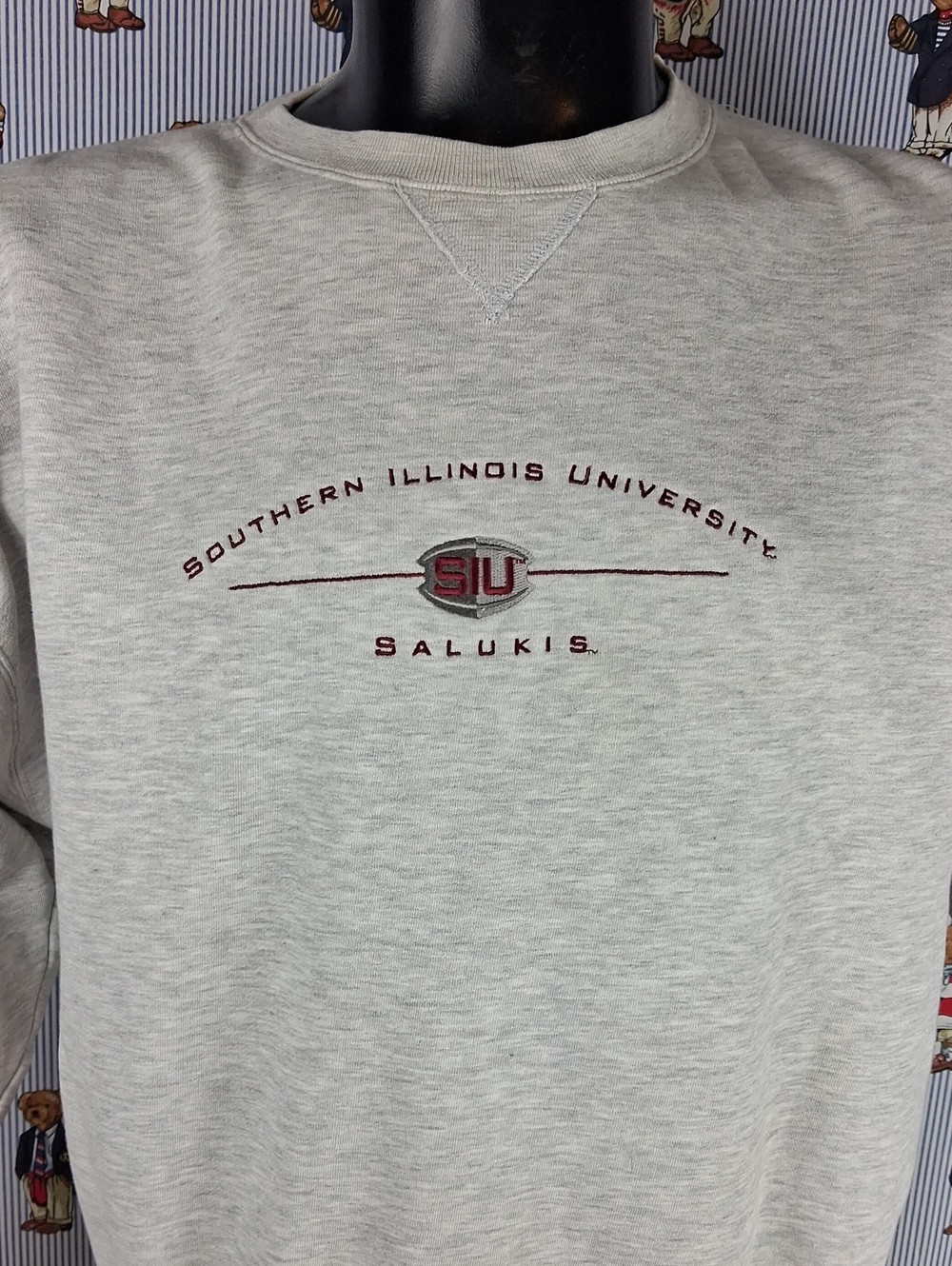 Southern Illinois University Salukis Embroiderd Heather Grey Sm Sweatshirt
